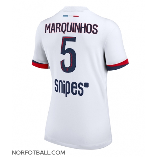 Billige Fotballdrakt Paris Saint-Germain Marquinhos #5 Replika Bortedrakt Dame 2025-26 Kortermet Billige Fotballdrakt Paris Saint-Germain Marquinhos #5 Replika Bortedrakt Dame 2025-26 Kortermet